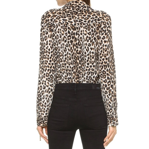 Equipment/Kate Moss Natural Leopard Print Silk Top Small - Picture 7 of 16